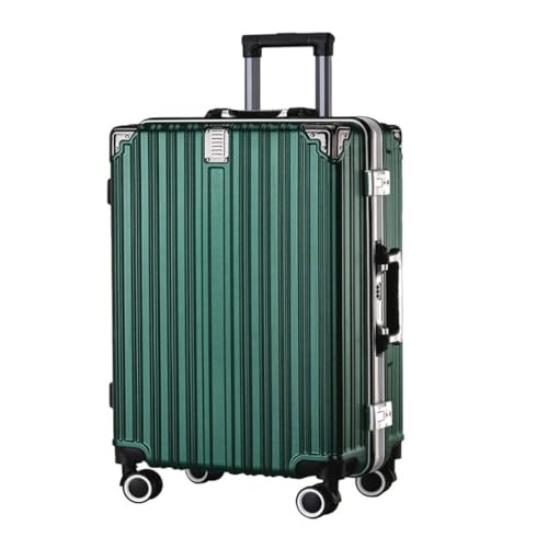 XYGQYJ Koffer Modisches Trolley-Gepäck mit Aluminiumrahmen for Damen, Kratzfest, wiederaufladbar, Handgepäck for Herren Koffer Hartschale(Green) von XYGQYJ