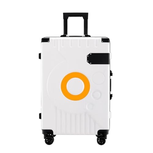 XYGQYJ Koffer Trendiger Trolley-Koffer mit Aluminiumrahmen for Herren und Damen mit 360°-Universalrädern, 22-Zoll-Freizeitkoffer Koffer Hartschale(White) von XYGQYJ