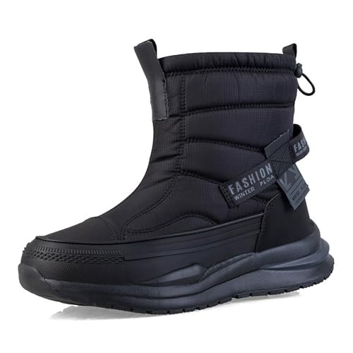 XYHAOAI Herren Schneestiefel Winterschuhe Herren Damen Wasserdicht Winterstiefel Warm Gefüttert Stiefeletten Wanderschuhe rutschfest Trekkingschuhe Stiefel,leicht und warm im Freien,Schwarz,38 von XYHAOAI