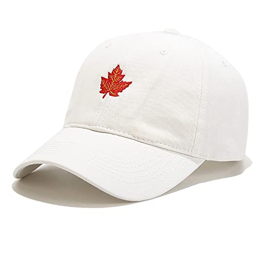 XYIYI Ahornblatt Weiß Classic Baumwolle Baseball Cap Verstellbar Baseballkappe für Damen Herren von XYIYI
