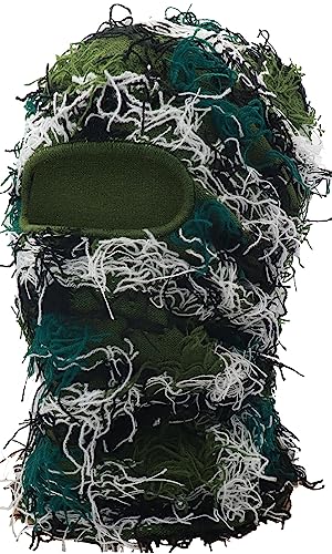 XYIYI Armeegrün Distressed Balaclava Ski Gesichtsmaske Vollgesicht Gestrickt Balaclava Winter Winddicht Halswärmer für Damen Herren von XYIYI