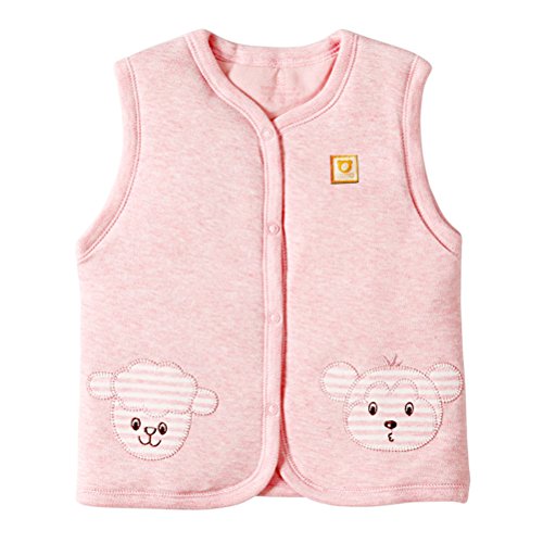XYIYI Baby Warm Jacket Cotton Vest, Unisex Infant Toddler Padded Waistcoat Pink von XYIYI