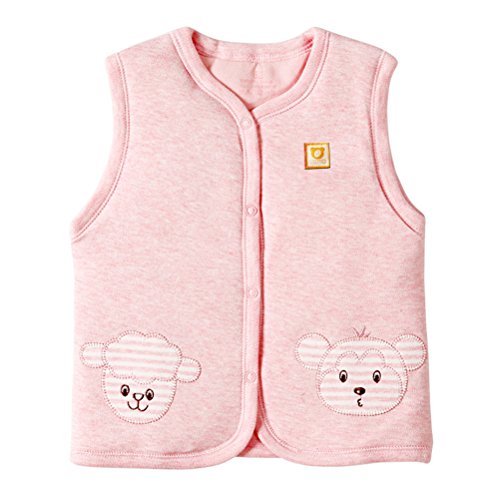 XYIYI Baby Warme Jacke Baumwolle Weste, Unisex Kleinkind Gepolsterte Weste - Pink - 24-36 Monate von XYIYI