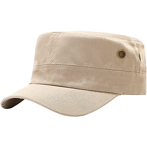 XYIYI Beige Unisex Baumwoll Army Cap Baseball Cap Verstellbare Military Flat Kappe Cadet Hat von XYIYI