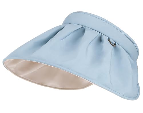 XYIYI Blau Damen Sonne Visor Hüte Breite Krempe UV Schutz Strand Cap von XYIYI