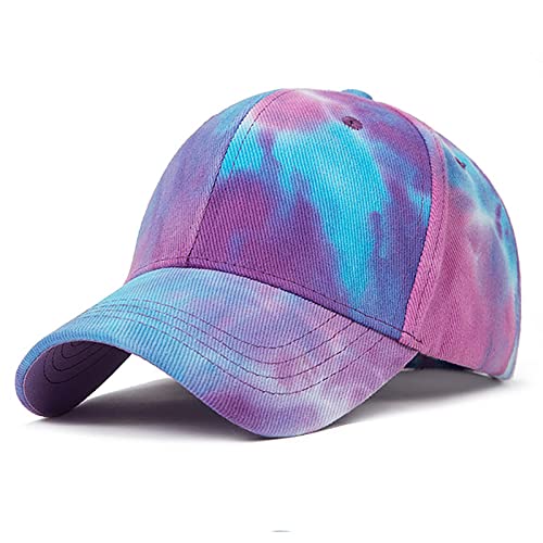 XYIYI Blau Lila Tie Dye Classic Baumwolle Baseball Cap Verstellbar Baseballkappe für Damen Herren von XYIYI