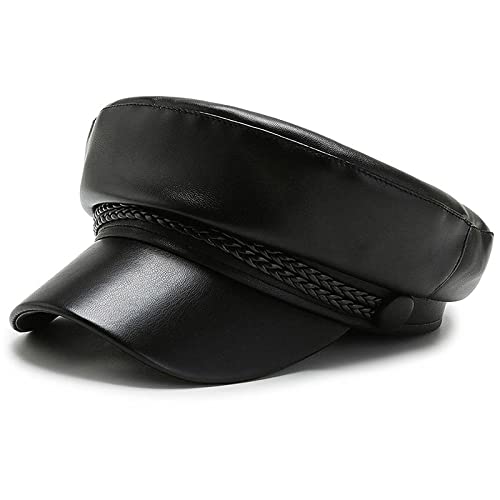 XYIYI Damen Fiddler Cap Newsboy Hut PU Leder Visor Baskenmütze Cap Paperboy Gatsby Hut XYIYI Damen Fiddler Cap Newsboy Hut PU Leder Visor Baskenmütze Cap Paperboy Gatsby Hut von XYIYI