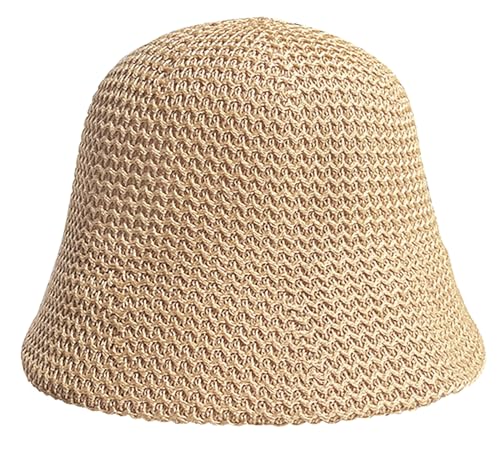 XYIYI Damen Khaki Mesh gewebt Eimer Hut Häkeln Sonne Hut Sommer Strand Fischer Hüte von XYIYI