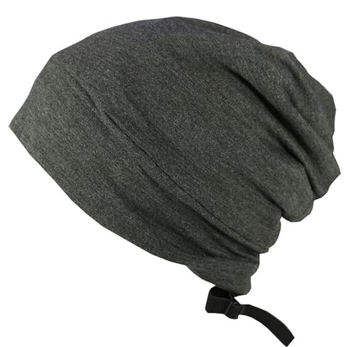 XYIYI Dunkelgrau Damen Seide Satin Beanie Hüte Chemo Mützen Krebs Kopfbedeckungen Hüte Seide gefüttert Haube Haar Wrap für Schlafen von XYIYI