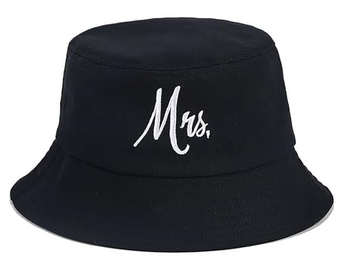 XYIYI Frau Schwarz Mode Embroidered Fischerhüte Baumwolle Strand Sonnenhut Fischerkappe für Damen Jugendliche von XYIYI