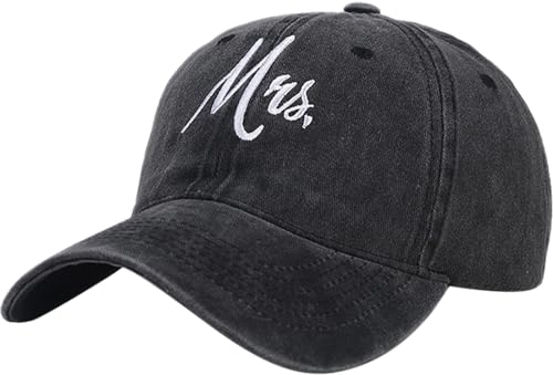 XYIYI Frau Schwarz Vintage Basecap Verstellbare Distressed Washed Baseball Kappe für Damen Herren von XYIYI