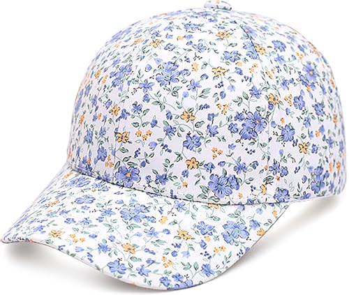 XYIYI Kinder Blaue Blume Baseballmütze Baumwolle Sonnenhut Einstellbare Trucker Hüte Sport Visor Cap für 2-8 Jahre Jungen Mädchen von XYIYI