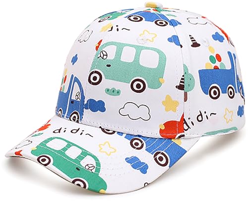 XYIYI Kinder Weißes Auto Baseballmütze Baumwolle Sonnenhut Einstellbare Trucker Hüte Sport Visor Cap für 2-8 Jahre Jungen Mädchen von XYIYI