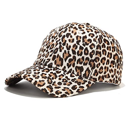 XYIYI Leopard Beige Classic Baumwolle Baseball Cap Verstellbar Baseballkappe für Damen Herren von XYIYI