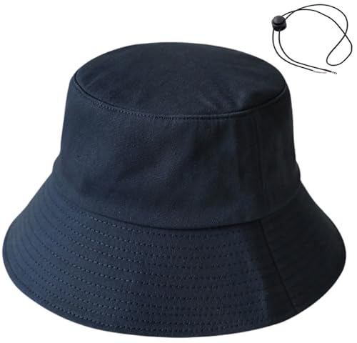 XYIYI Marineblau Fischerhut Eimer Hüte für Damen Herren Breite Krempe Sommer Reise Sonne Strand Anglerhut von XYIYI