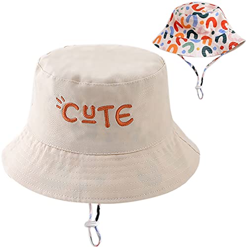 XYIYI Reversibel Baby Kinder Sonnenhut Kleinkind Bucket Hat Breite Krempe Strand Fischer Hüte für 1-2 Jahre Jungen Mädchen von XYIYI