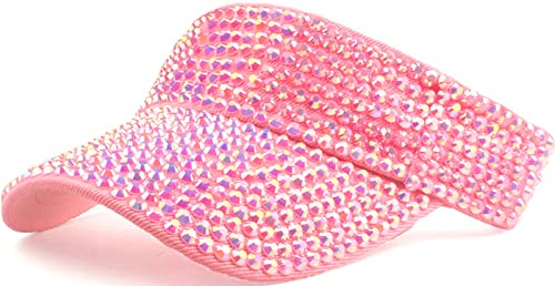 XYIYI Rosa Bling Strass Sport Sonne Visor Hüte Einstellbare Sommerkappe Visor Caps für Damen Mädchen von XYIYI