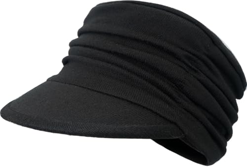 XYIYI Schwarz Damen Krebs Kopfbedeckung Weich Chemo Beanie Baseballmütze von XYIYI