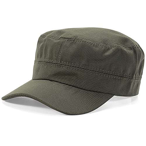 XYIYI Unisex Armeegrün Baseball Cap Military Flat Top Verstellbare Baseballmütze Baumwolle Army Kappe Cadet Hat von XYIYI