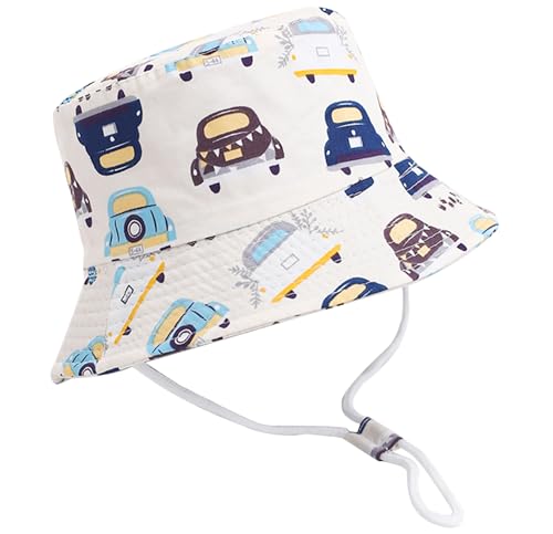 XYIYI Unisex Baby Kleinkind Beige Auto Sonnenhut Kinder für 4-8 Jahre Jungen Mädchen mit Breite Krempe von XYIYI