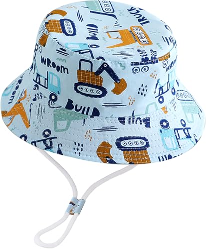 XYIYI Unisex Baby Kleinkind Blaue Bagger Sonnenhut Kinder für 4-8 Jahre Jungen Mädchen von XYIYI