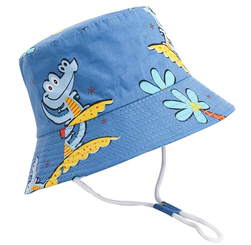 XYIYI Unisex Baby Kleinkind Blaue Krokodile Sonnenhut Kinder für 2-4 Jahre Jungen Mädchen mit Breite Krempe von XYIYI