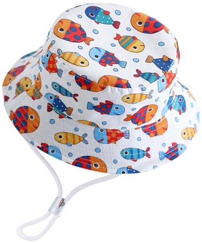 XYIYI Unisex Baby Kleinkind Farbenfroher Fisch Sonnenhut Kinder für 1-2 Jahre Jungen Mädchen von XYIYI