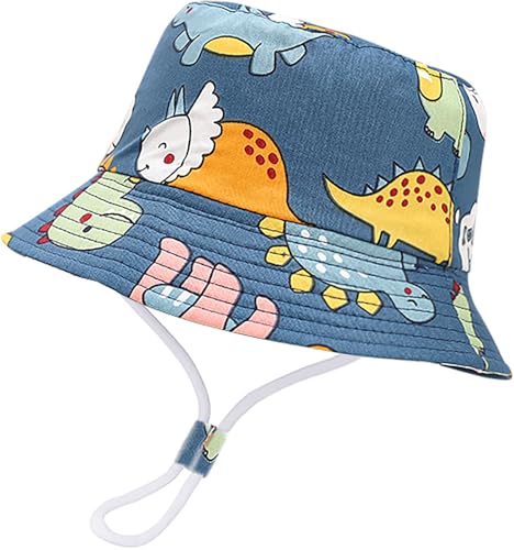 XYIYI Unisex Baby Kleinkind Graublauer Dinosaurier Sonnenhut Kinder für 2-4 Jahre Jungen Mädchen von XYIYI