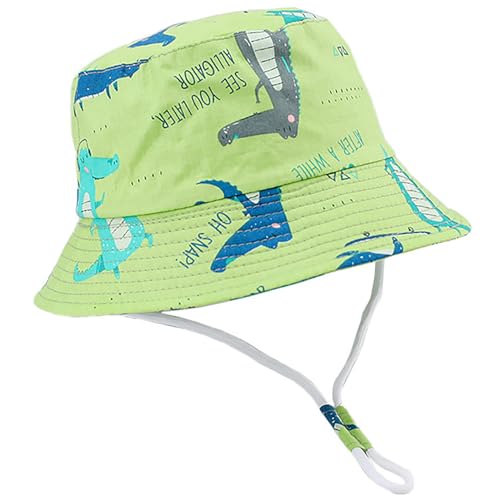 XYIYI Unisex Baby Kleinkind Grüner Dinosaurier Sonnenhut Kinder für 2-4 Jahre Jungen Mädchen mit Breite Krempe von XYIYI