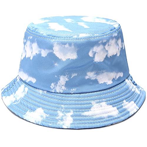 XYIYI Unisex Baumwolle Blaue Wolken Sonnenhut Mode Fischerhüte Strandhut von XYIYI