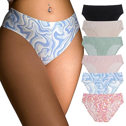 XYKrissas No Show Unterwäsche Frauen Nahtlose Damen Bikini Unterwäsche (6er Pack) (as3, Alpha, m, Regular, Regular) von XYKrissas