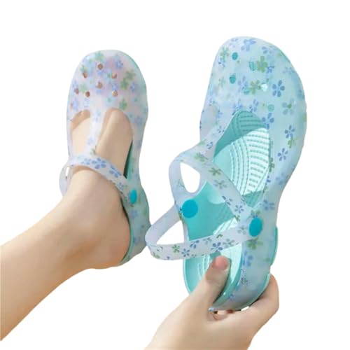 XYNM Hausschuhe Sommer Neue Frauen Sandalen Nicht-Slip Weich-Soled-gelee-Sandalen Täglich Schlupf Clogs Freizeitschuhe Mode Druckstrand von XYNM