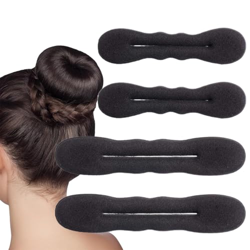 4 Stück Haare Frisuren Set, Haardreher, Dutt Maker, Bun Maker Magic Hair, Schwammdreher, Haarbonut, Haarknotenmacher Haar Styling Donut Brötchen, Dreher für Frauen und Mädchen (2 Groß + 2 Klein) von XYTAHDM