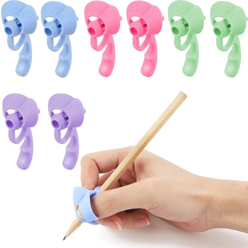 XYTAHDM 8 Stück Schreibhilfe für Stift Kinder,pencil grips for kids,Ergonomische Bleistift Griffe Silikon,Schreiben Haltungskorrektur Werkzeug für Bleistifte(4 Farben) von XYTAHDM