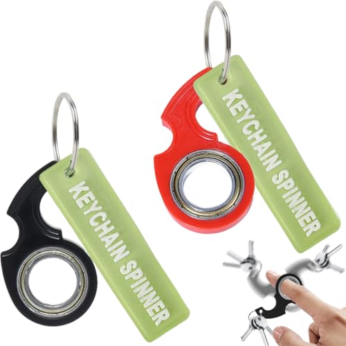 XYTAHDM Schlüsselanhänger Spinner Keyring Tragbar Finger Spinner Schlüsselanhänger Ring Spielzeug für Fingertraining, Kinder und Erwachsene Angstlinderung Schlüssel Spinner, 2 Stück von XYTAHDM