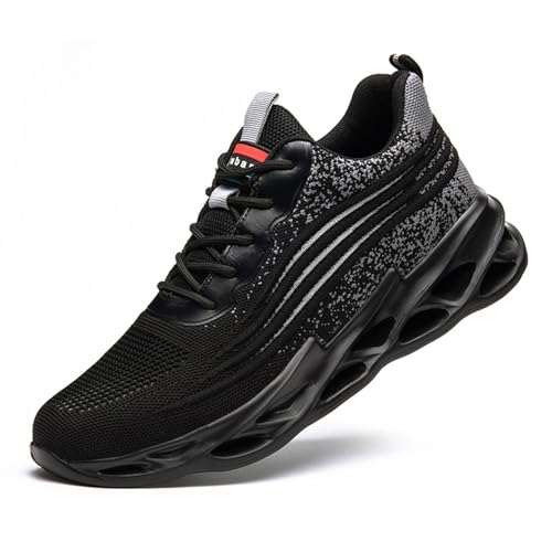 XYWSPSCV Sicherheitsschuhe Herren Damen Leicht Arbeitsschuhe Herren Sportlich Atmungsaktiv Sneakers Mit Stahlkappe rutschfest Turnschuhe Stylisch Trekkingschuhe von XYWSPSCV