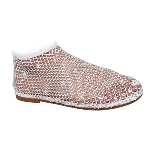 XYWSPSCV Ultra Bequeme Glänzende Edelsteine Mesh Flats Damen Low Heel Slip Mesh Flats Damen Low Heel Slip-on Sandalen，Glitzernde Stretchy Net Schuhe von XYWSPSCV