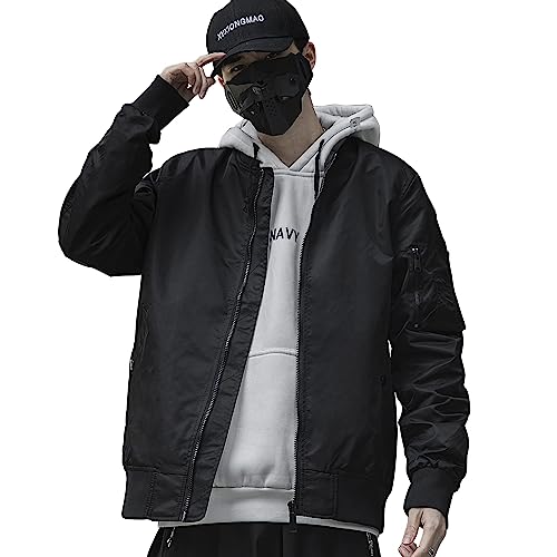 XYXIONGMAO Herren Techwear Flight Leichte Bomber Militär Jacken Taktischer Reißverschluss Cyberpunk Streetwear Windbreaker von XYXIONGMAO