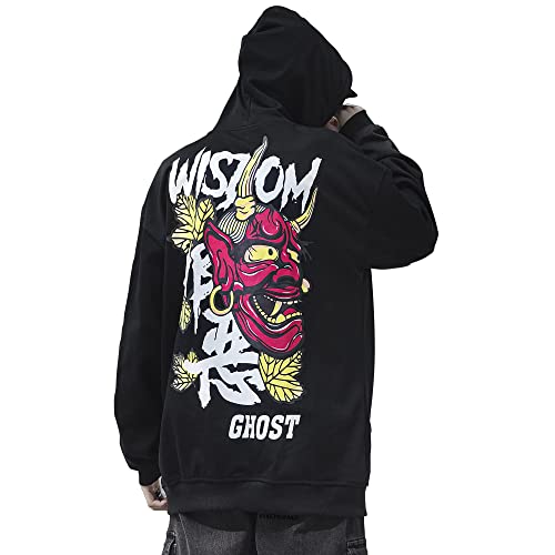 XYXIONGMAO Techware Graphic Herren Hoodies Japanische Streetwear Oversized Ghost Hip Hop Evil Sweatshirt, Violett, Large von XYXIONGMAO