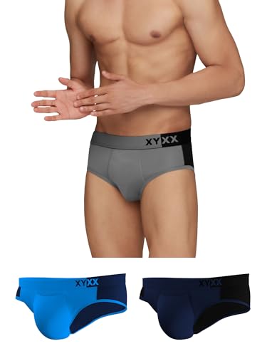 XY XX Herren Dualist Micromodal Regular Fit Colorblock Antimikrobieller Slip ohne Abdrücke am Bund 3er-Pack von XY XX