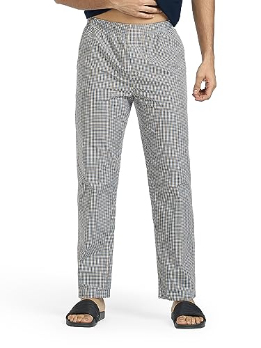 XYXX Herren-Pyjama aus supergekämmter Baumwolle, kariert, Schachmatt, elastische Taille, Kordelzug | Loungewear für Männer von XYXX