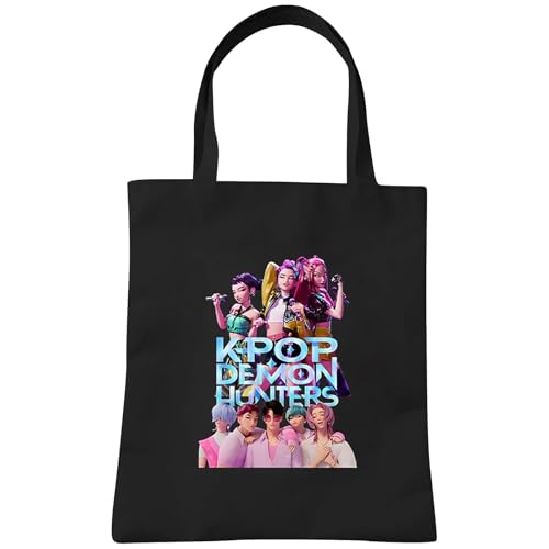 XYYYHTL Kpop Demon Hunters Tasche Huntr/X Saja Boys Umhängetasche Mädchen Y2K Canvas Tote Bag Einkaufstasche Damen Handtasche Unisex Rucksack von XYYYHTL