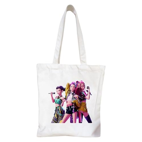 XYYYHTL Kpop Demon Hunters Tasche Huntr/X Saja Boys Umhängetasche Mädchen Y2K Canvas Tote Bag Einkaufstasche Damen Handtasche Unisex Rucksack von XYYYHTL
