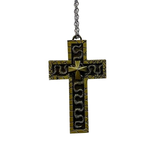 XYYYHTL Thanos 230 Halskette mit Spielkreuz und Geheimfach antikes Kreuz-Charakter zehnförmige Anhänger-Halsketten 3D-Metall-Design Charm-Hals handgefertigter Schmuck Mode-Accessoire von XYYYHTL