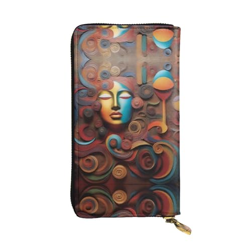 XZDAL A Artistic Wonder Modische Leder-Clutch-Geldbörse mit Kartenfächern, Bargeldfach und Münzfach mit Reißverschluss von XZDAL