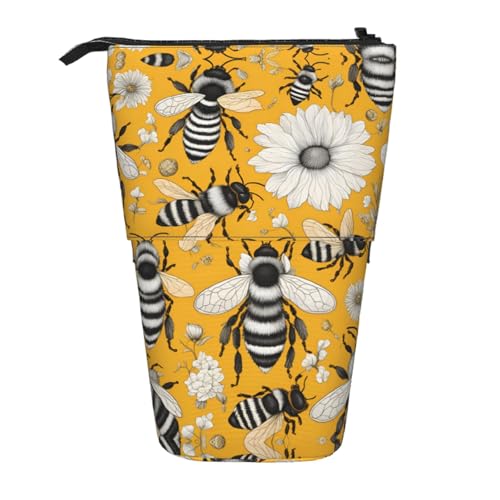 XZDAL Cartoon Bee Federmäppchen mit erweiterbarem Design, tragbare und leichte Aufbewahrung für Schreibwaren, kleine Gegenstände von XZDAL