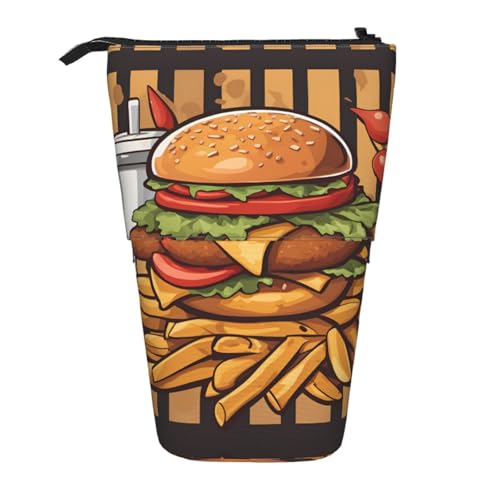 XZDAL Cartoon Oversized Burgers Federmäppchen mit erweiterbarem Design, tragbare und leichte Aufbewahrung für Schreibwaren, kleine Gegenstände von XZDAL