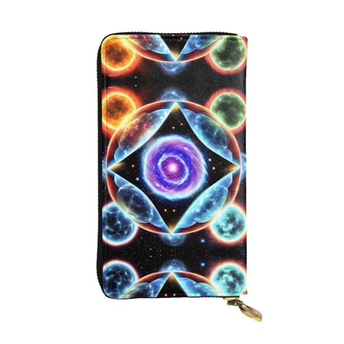 XZDAL Cosmic Stars modische Leder-Clutch-Geldbörse mit Kartenfächern, Geldfach und Münzfach mit Reißverschluss von XZDAL