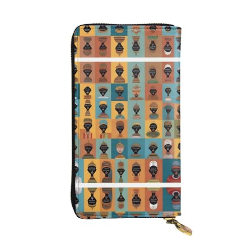 XZDAL Cultural Icons Modische Leder-Clutch-Geldbörse mit Kartenfächern, Geldfach und Münzfach mit Reißverschluss von XZDAL