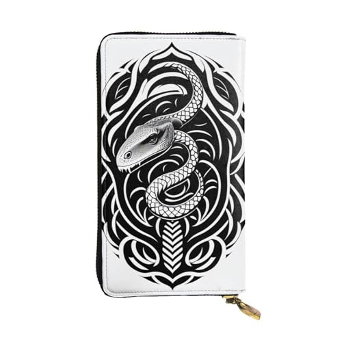 XZDAL Dies ist eine modische Schlangen-Geldbörse aus Leder mit Kartenfächern, Geldfach und Münzfach mit Reißverschluss von XZDAL